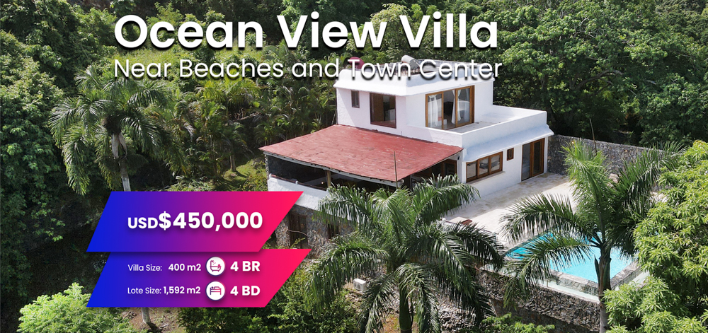 Ocean View Villa Near Beaches and Town Center